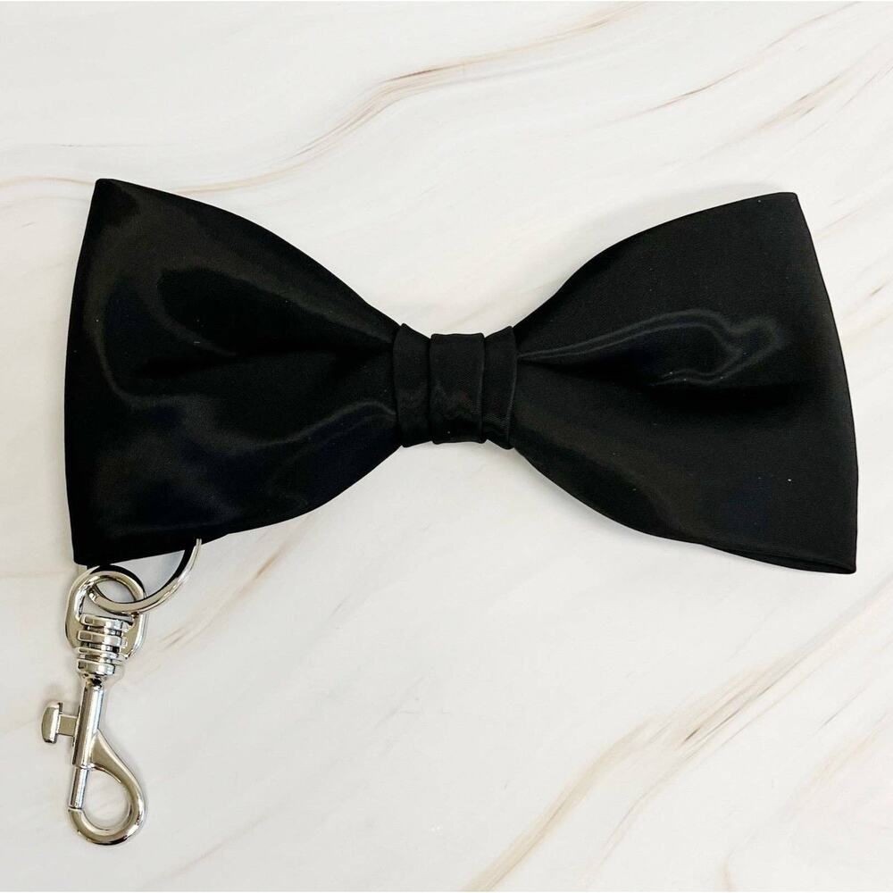Bow Key Chain Bag Charm Black